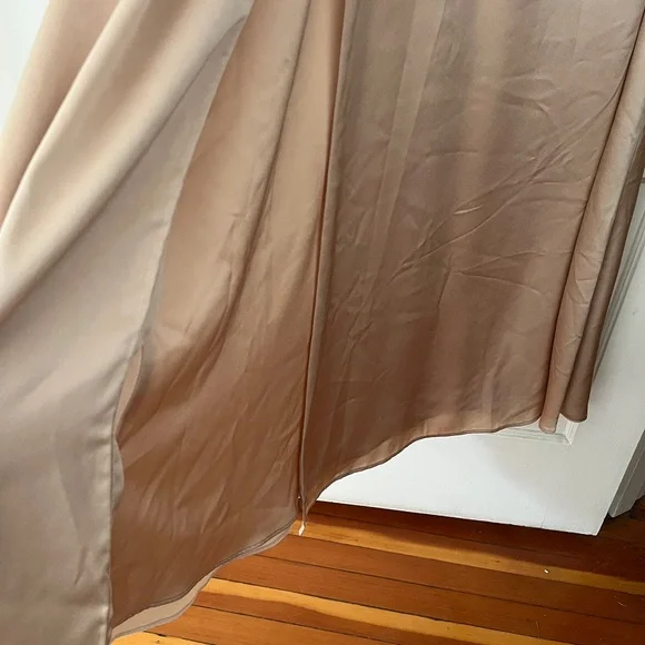 Bridesmaid Dress, Shannon One Shoulder Dress in Champagne Luxe Satin - Picture 7 of 11